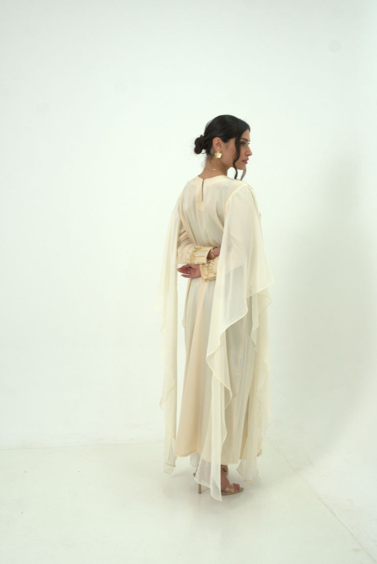 Noor Al Ivory Embroidered Dress