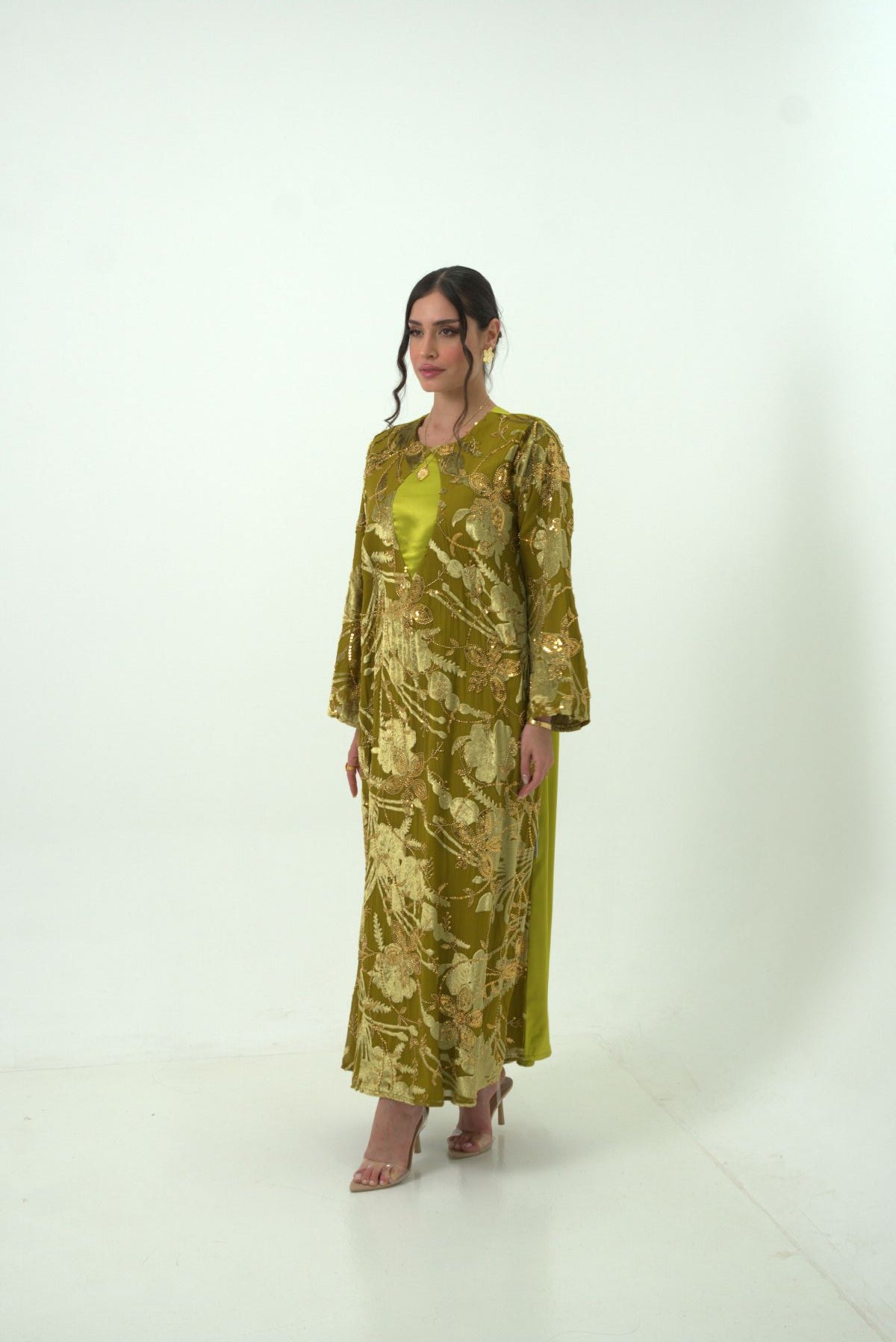 Olive Imperial Bloom Dress