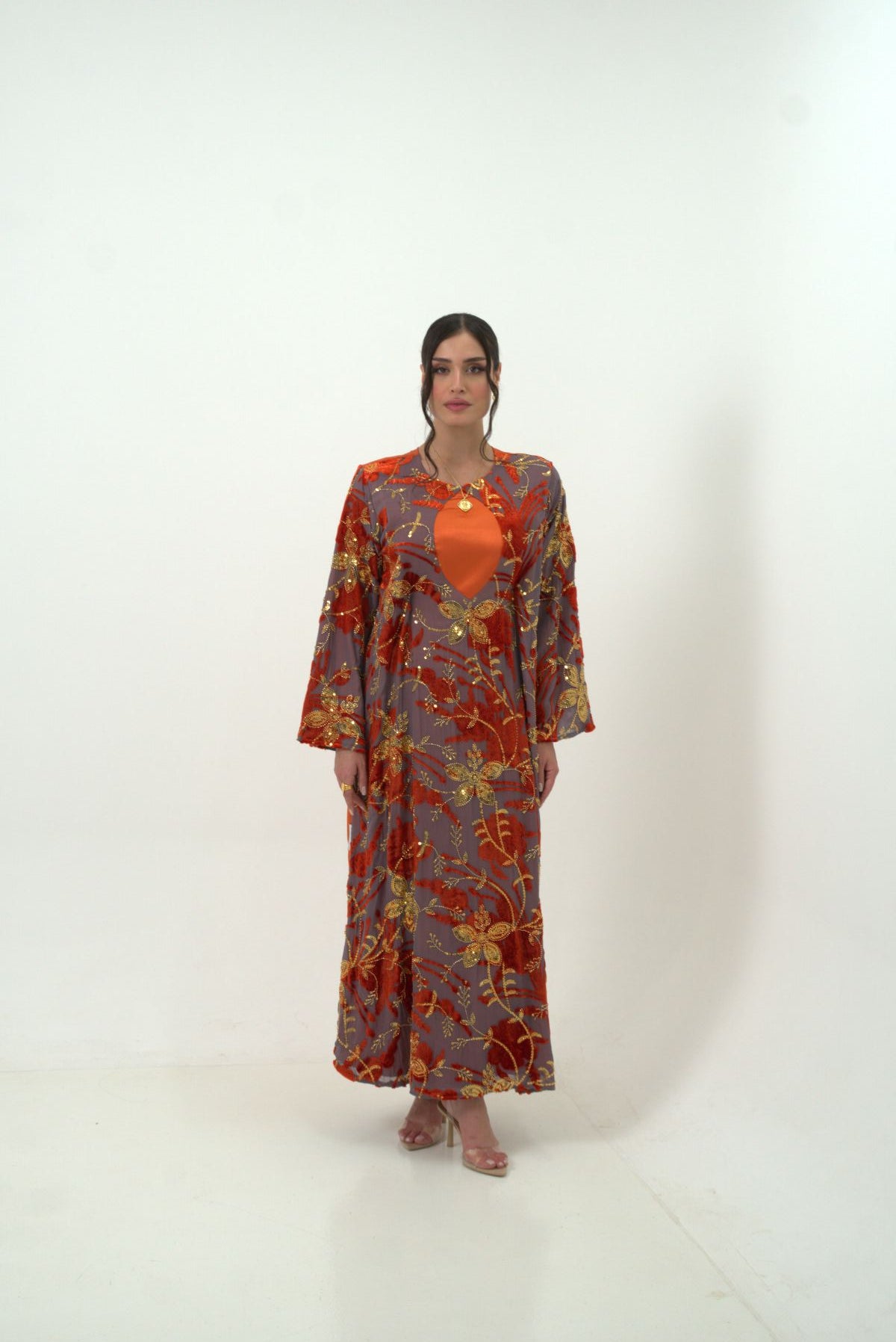 Sunset Ember Floral Dress