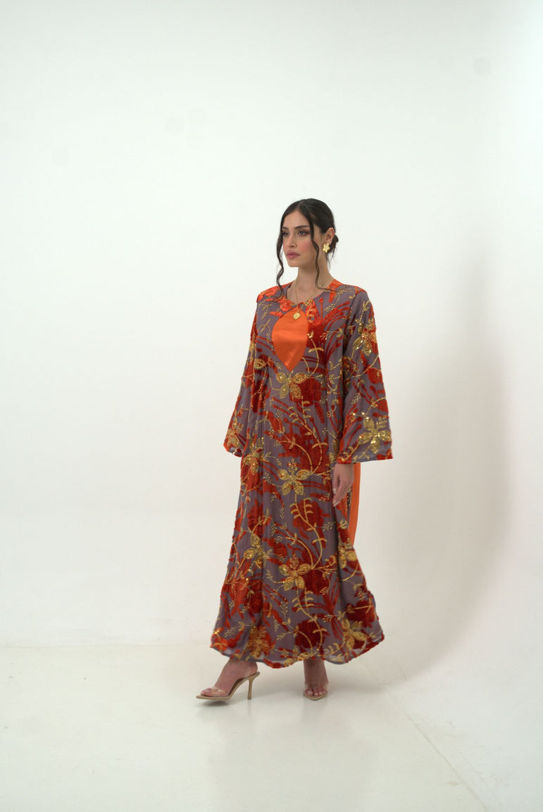 Sunset Ember Floral Dress