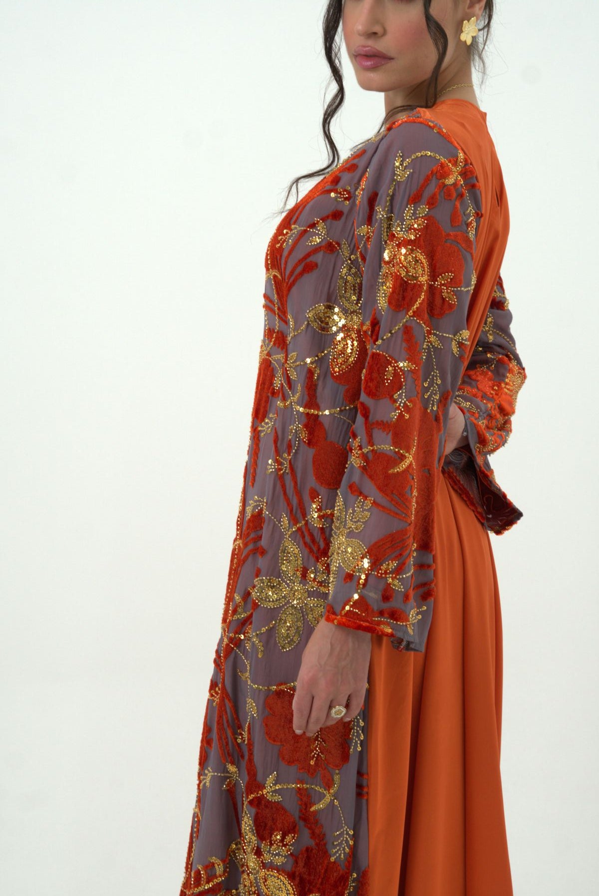 Sunset Ember Floral Dress