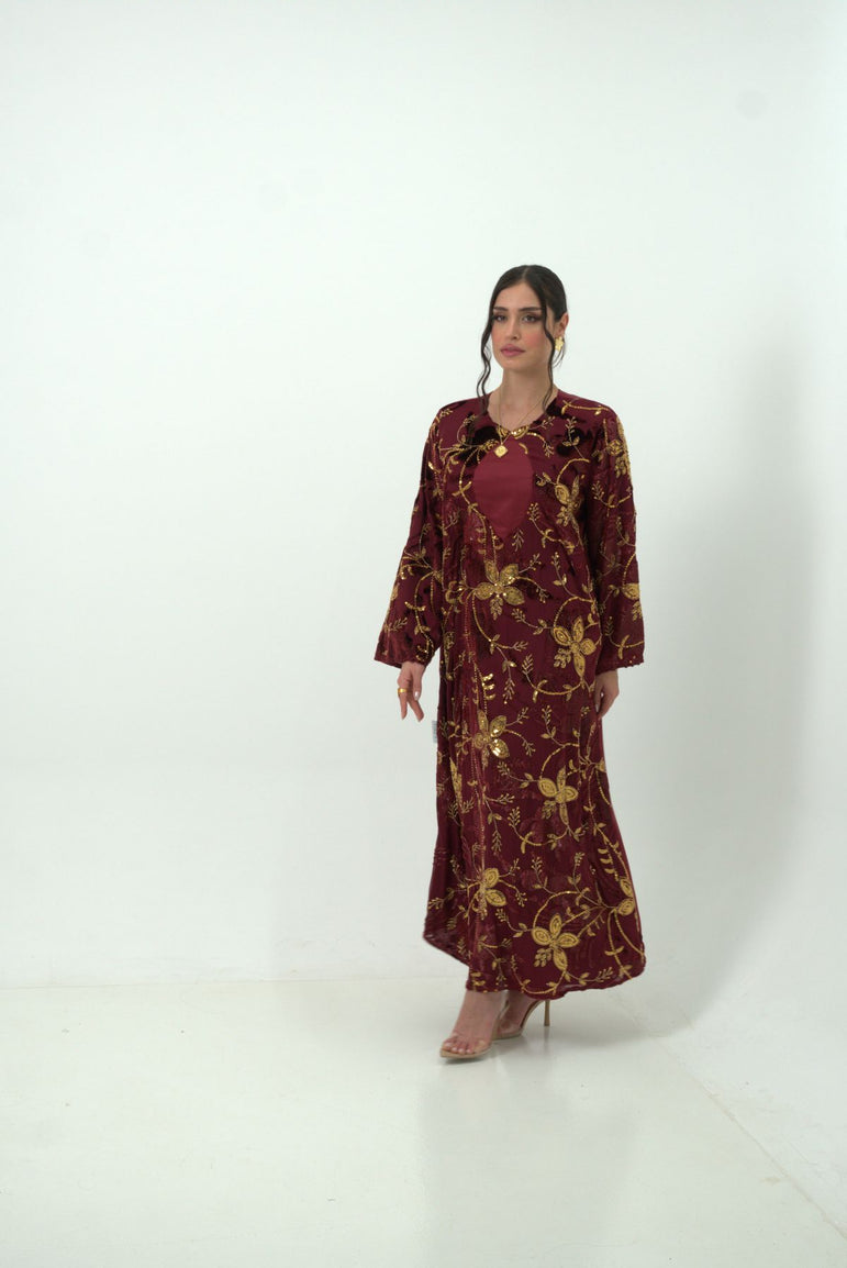 Royal Garnet Bloom Dress