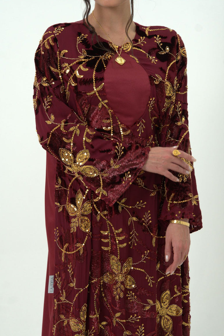 Royal Garnet Bloom Dress