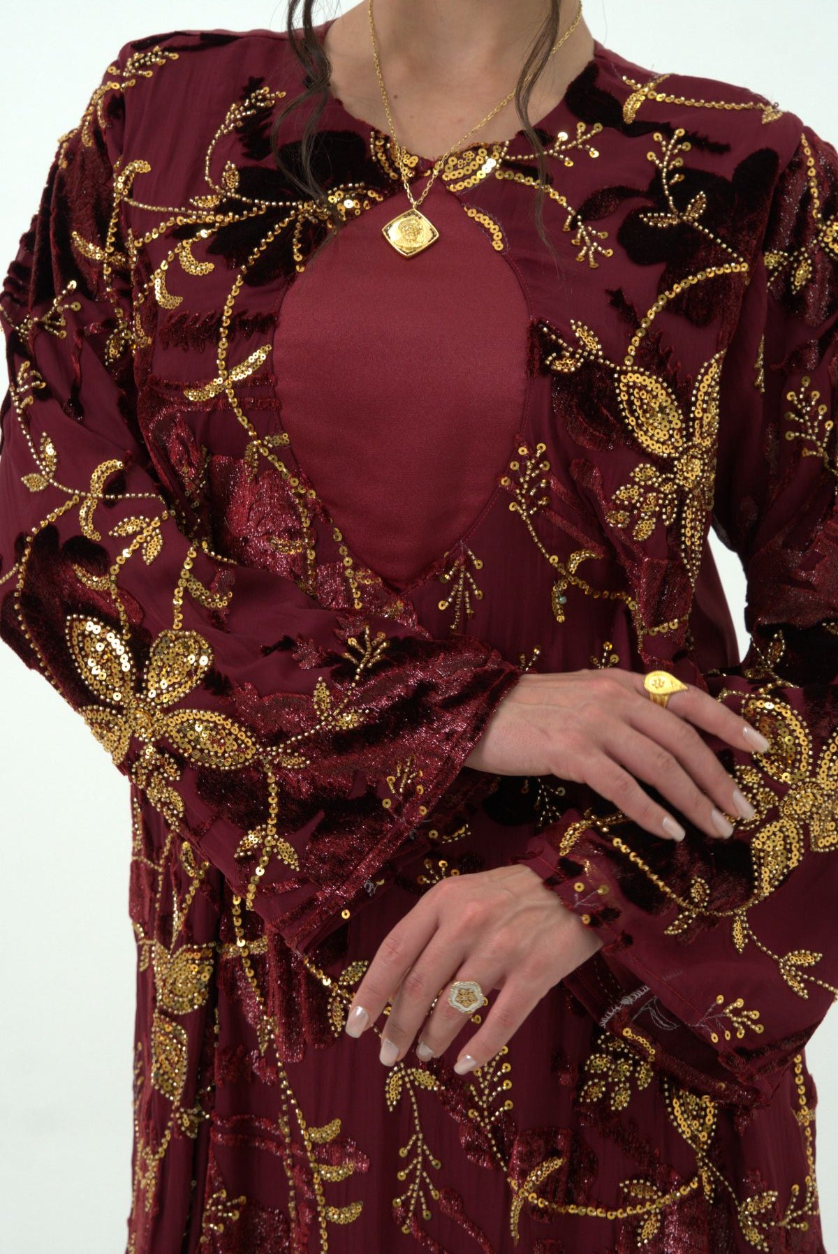 Royal Garnet Bloom Dress