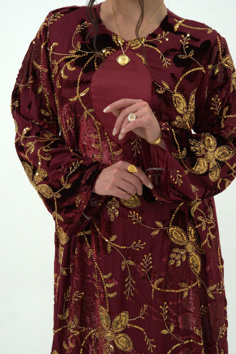 Royal Garnet Bloom Dress