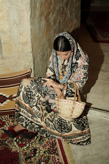 Heritage Bloom Cotton Abaya