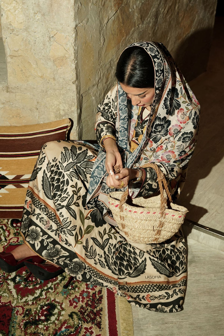 Heritage Bloom Cotton Abaya