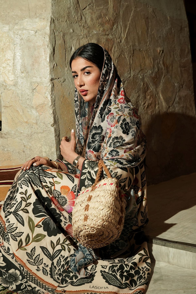 Heritage Bloom Cotton Abaya