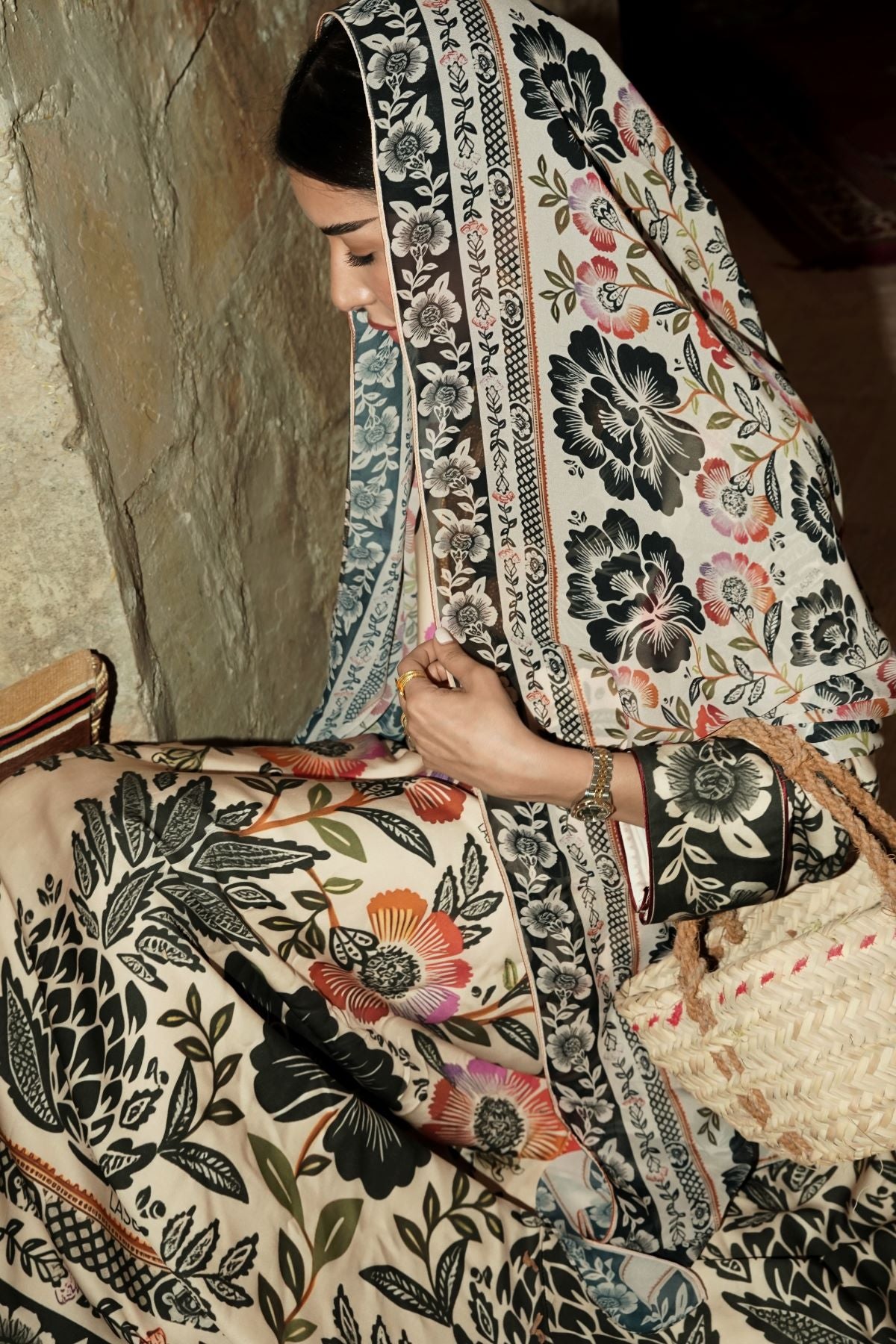 Heritage Bloom Cotton Abaya