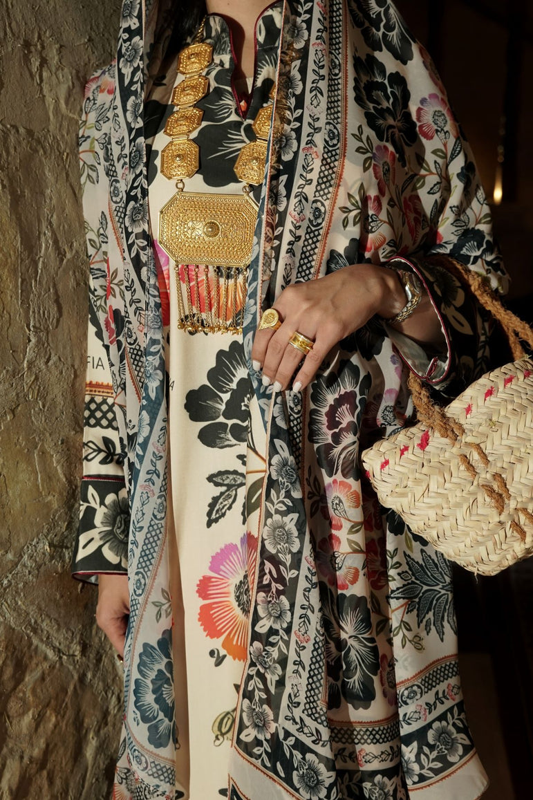 Heritage Bloom Cotton Abaya