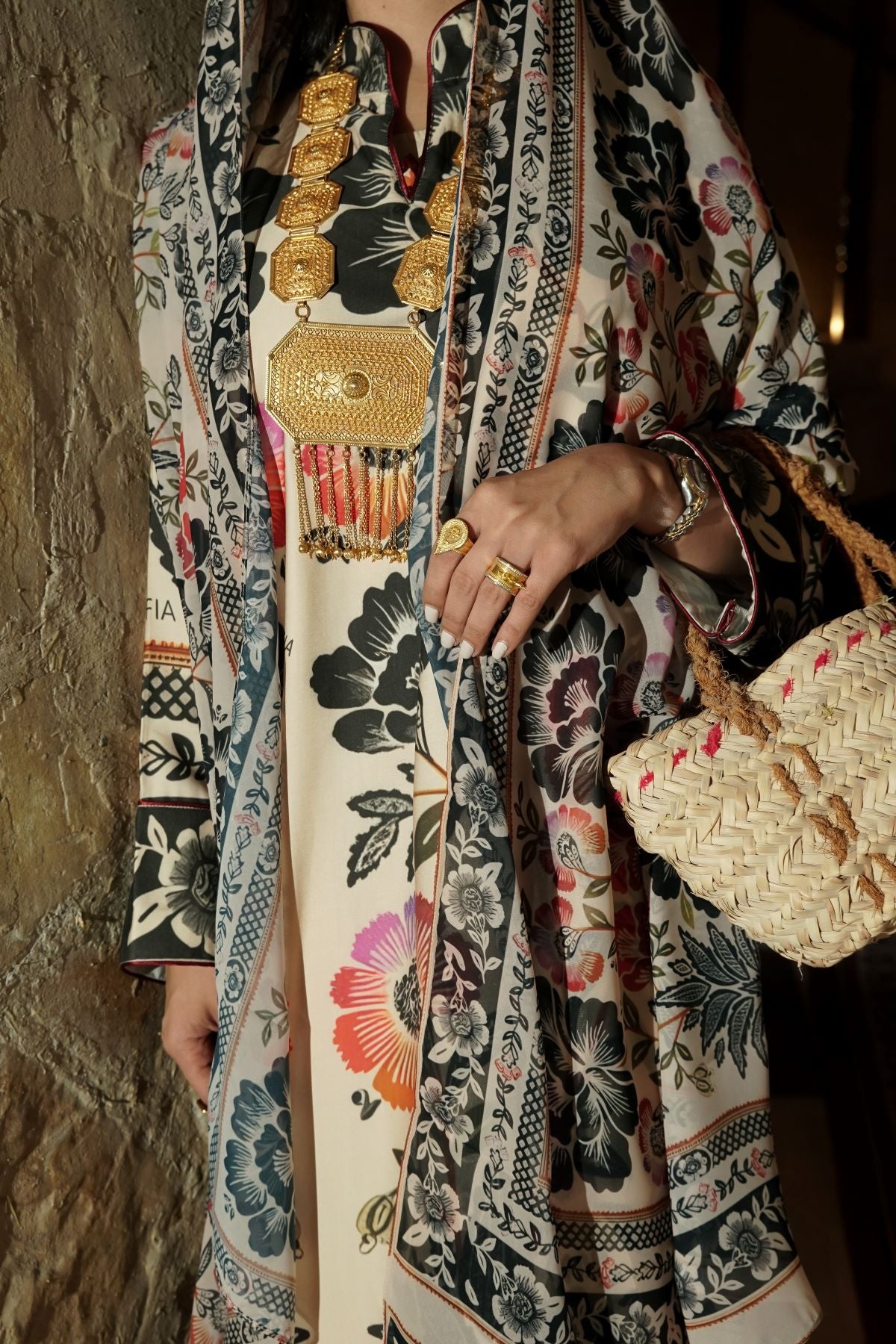 Heritage Bloom Cotton Abaya