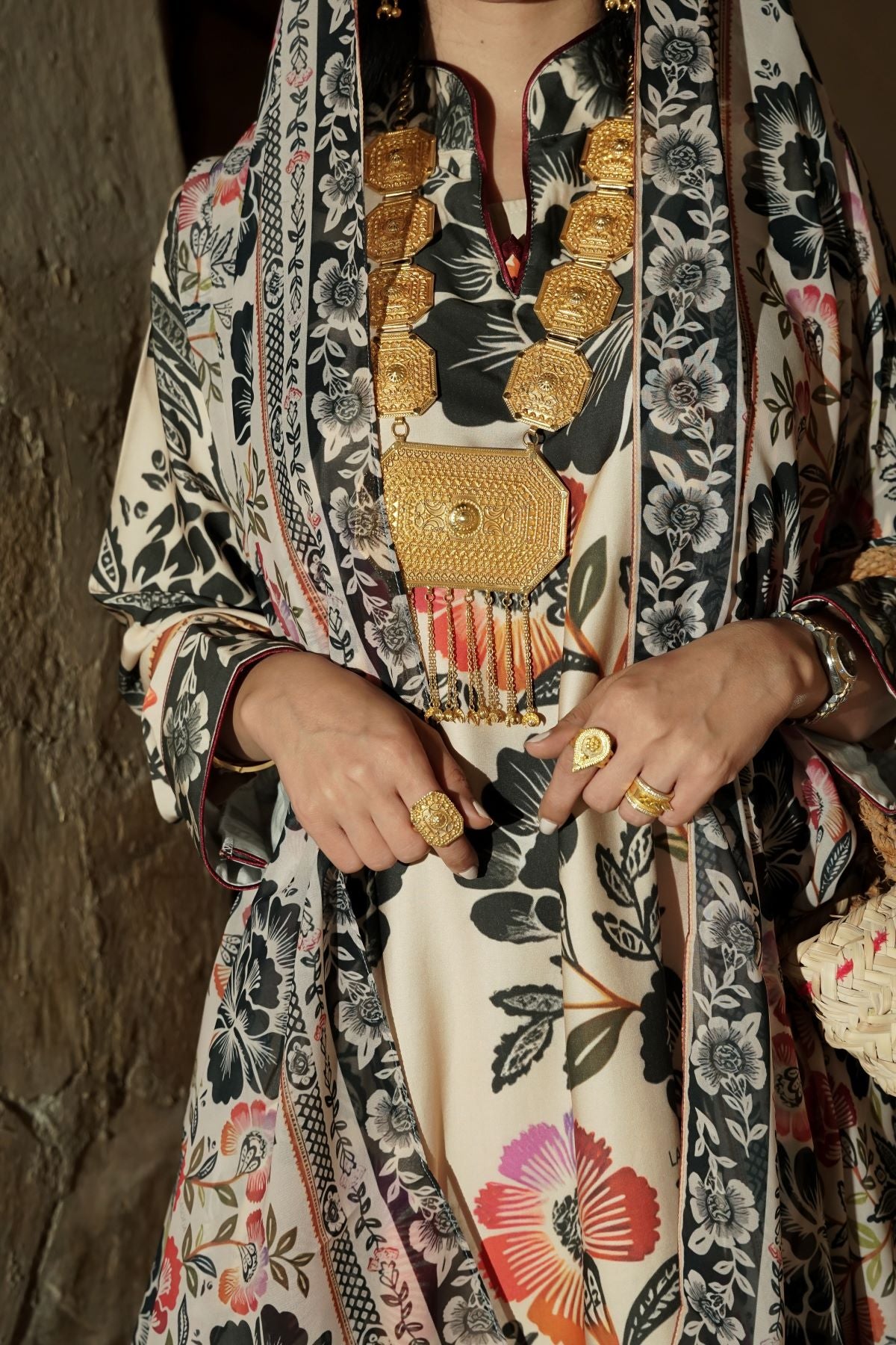 Heritage Bloom Cotton Abaya