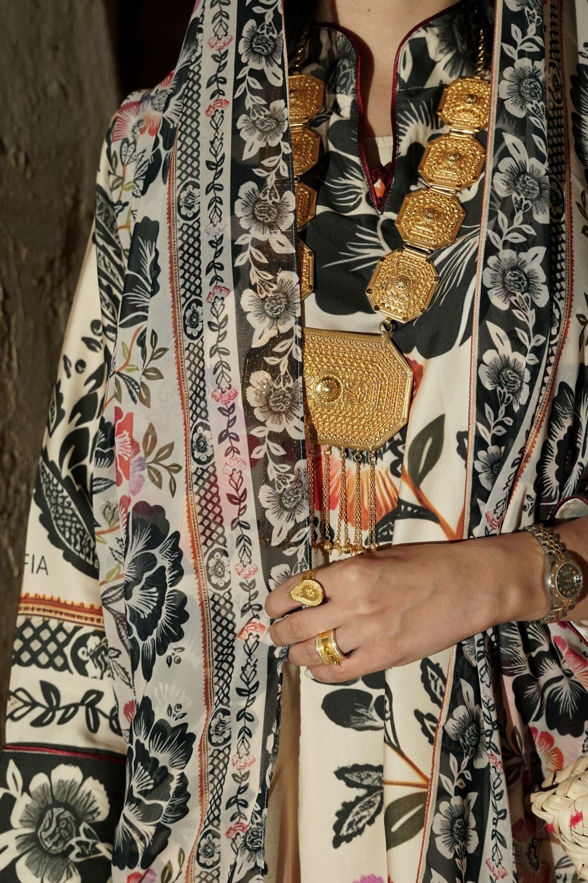 Heritage Bloom Cotton Abaya