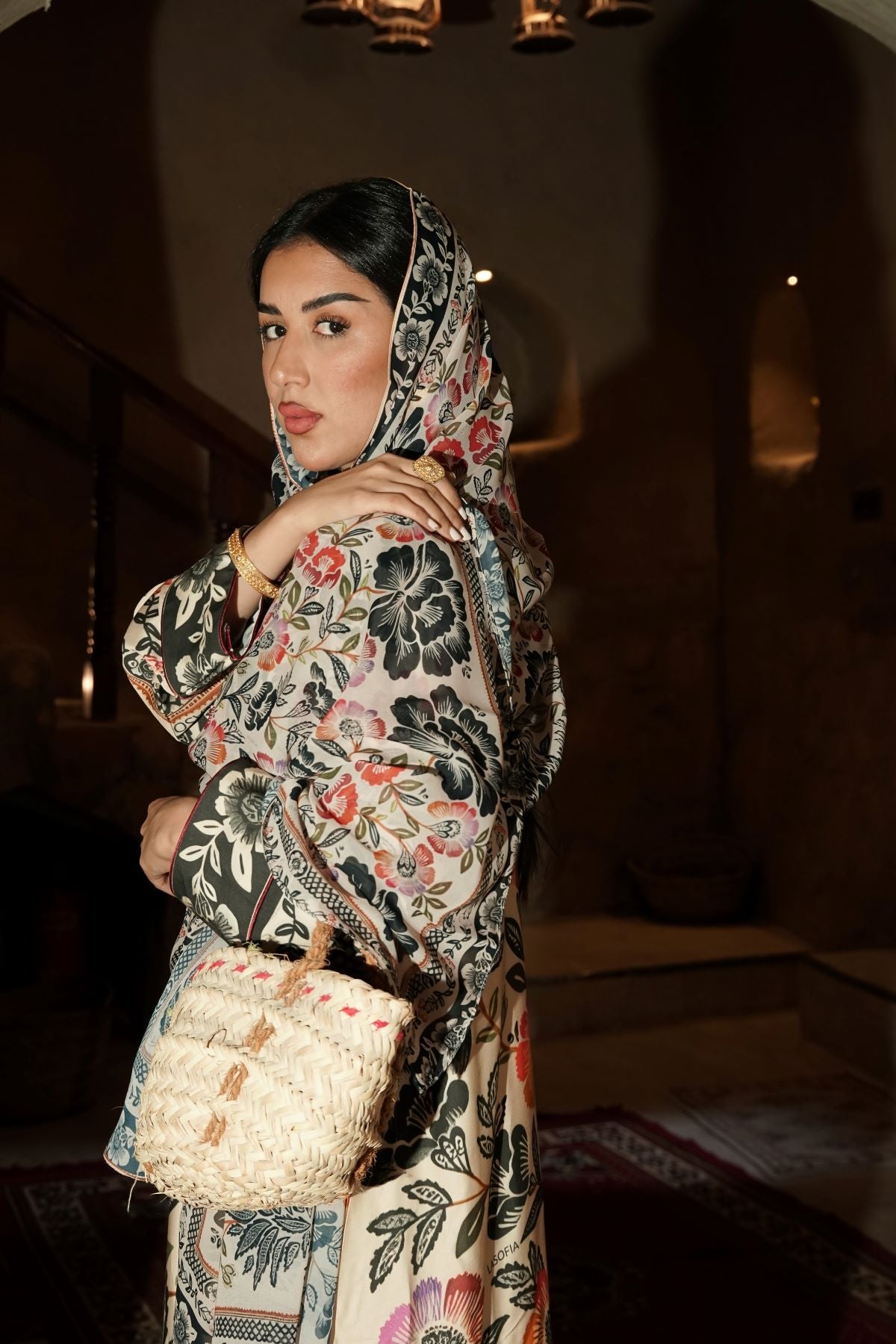 Heritage Bloom Cotton Abaya