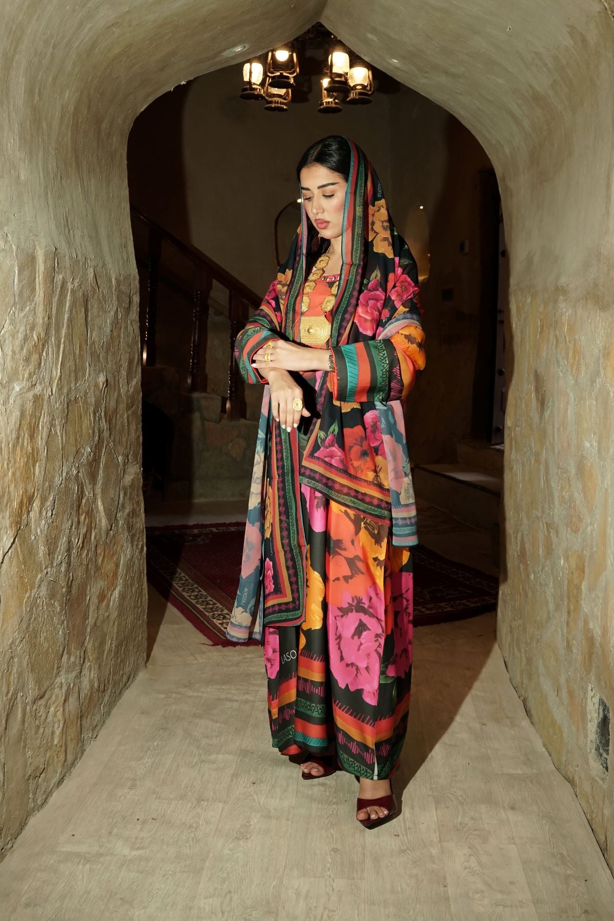 Midnight Garden Cotton Abaya