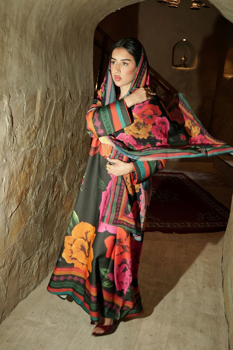 Midnight Garden Cotton Abaya