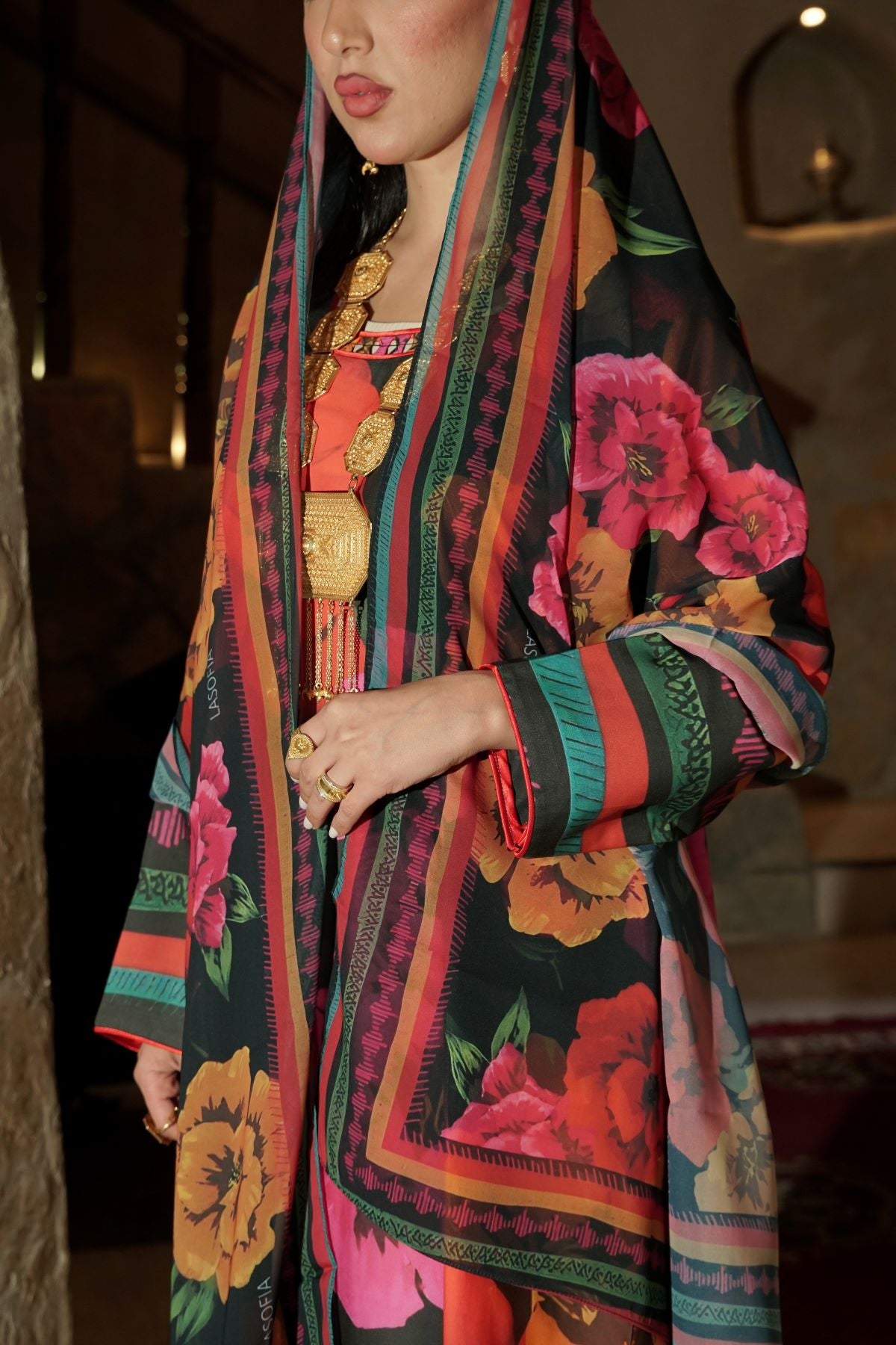 Midnight Garden Cotton Abaya