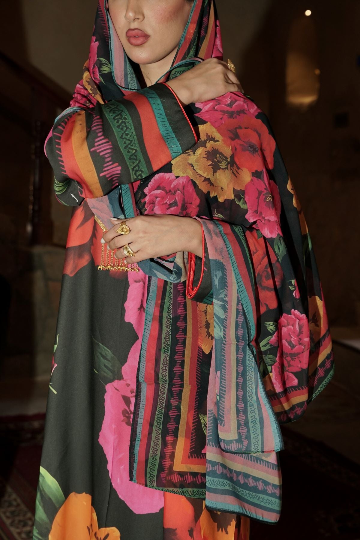 Midnight Garden Cotton Abaya