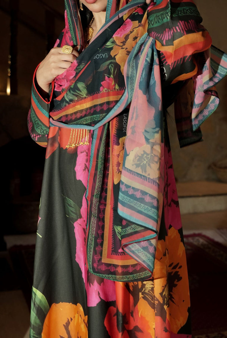 Midnight Garden Cotton Abaya