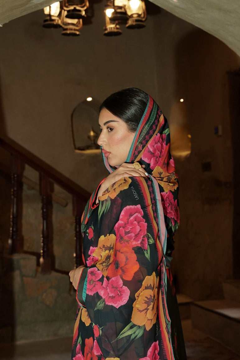 Midnight Garden Cotton Abaya