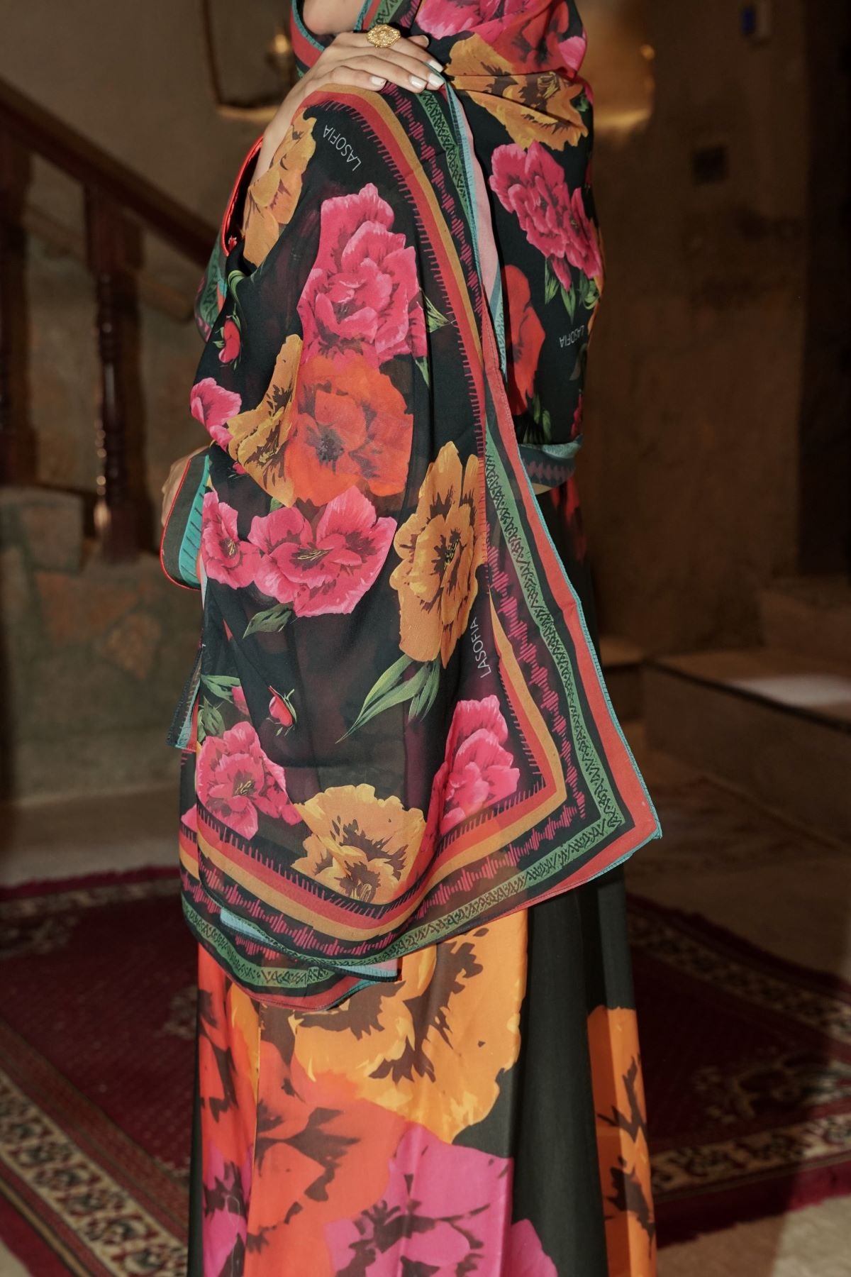 Midnight Garden Cotton Abaya