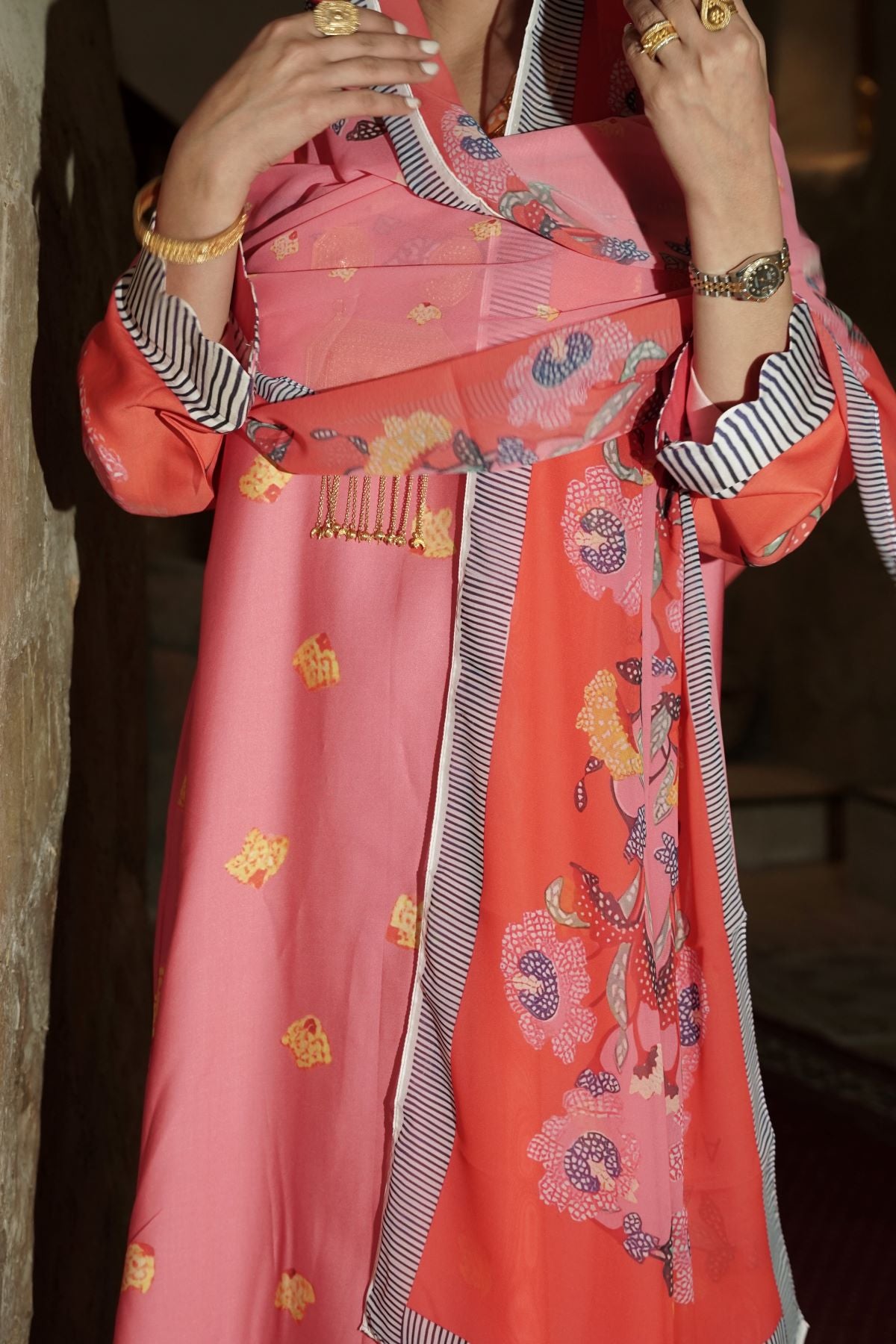 Coral Garden Cotton Abaya
