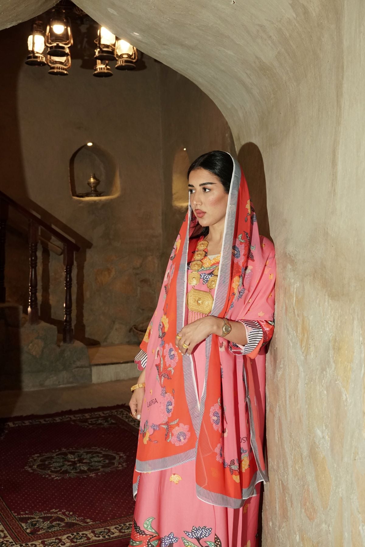 Coral Garden Cotton Abaya