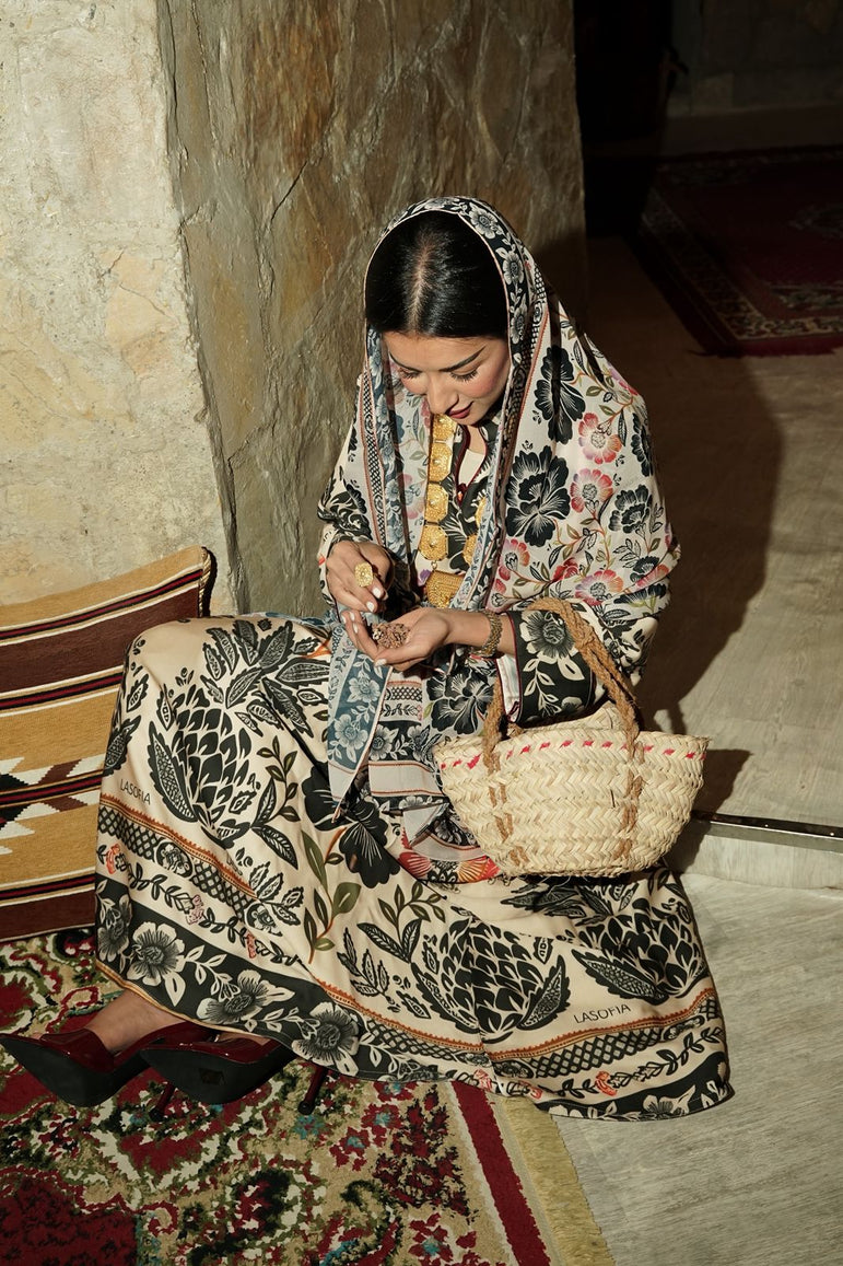 Heritage Bloom Cotton Abaya