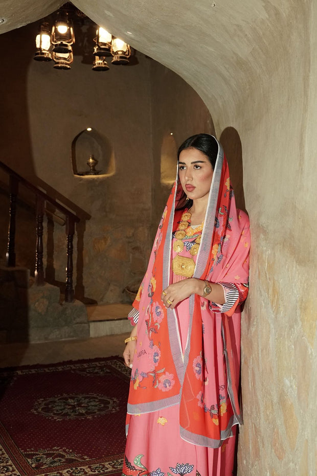 Coral Garden Cotton Abaya