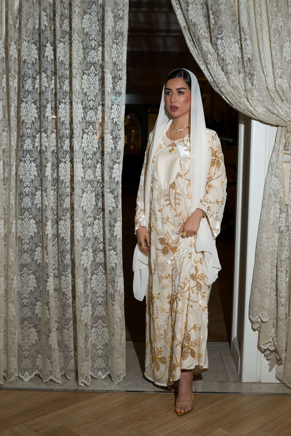 Ivory Heirloom Gold Dress