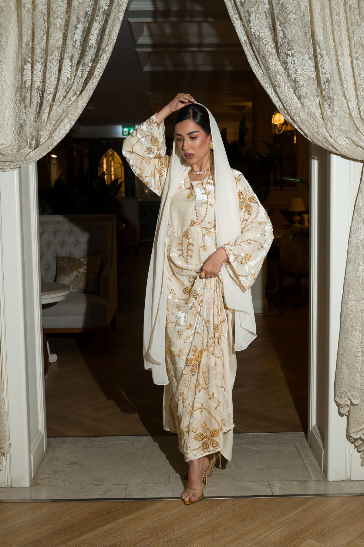 Ivory Heirloom Gold Dress
