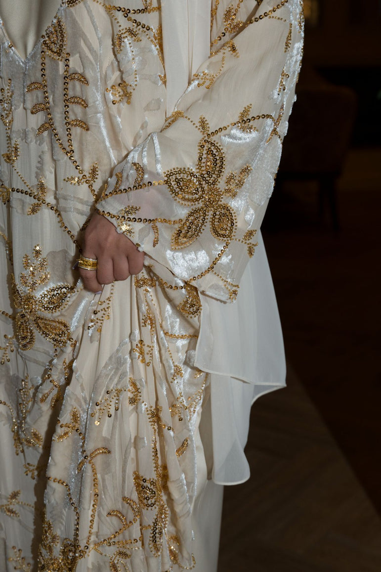Ivory Heirloom Gold Dress