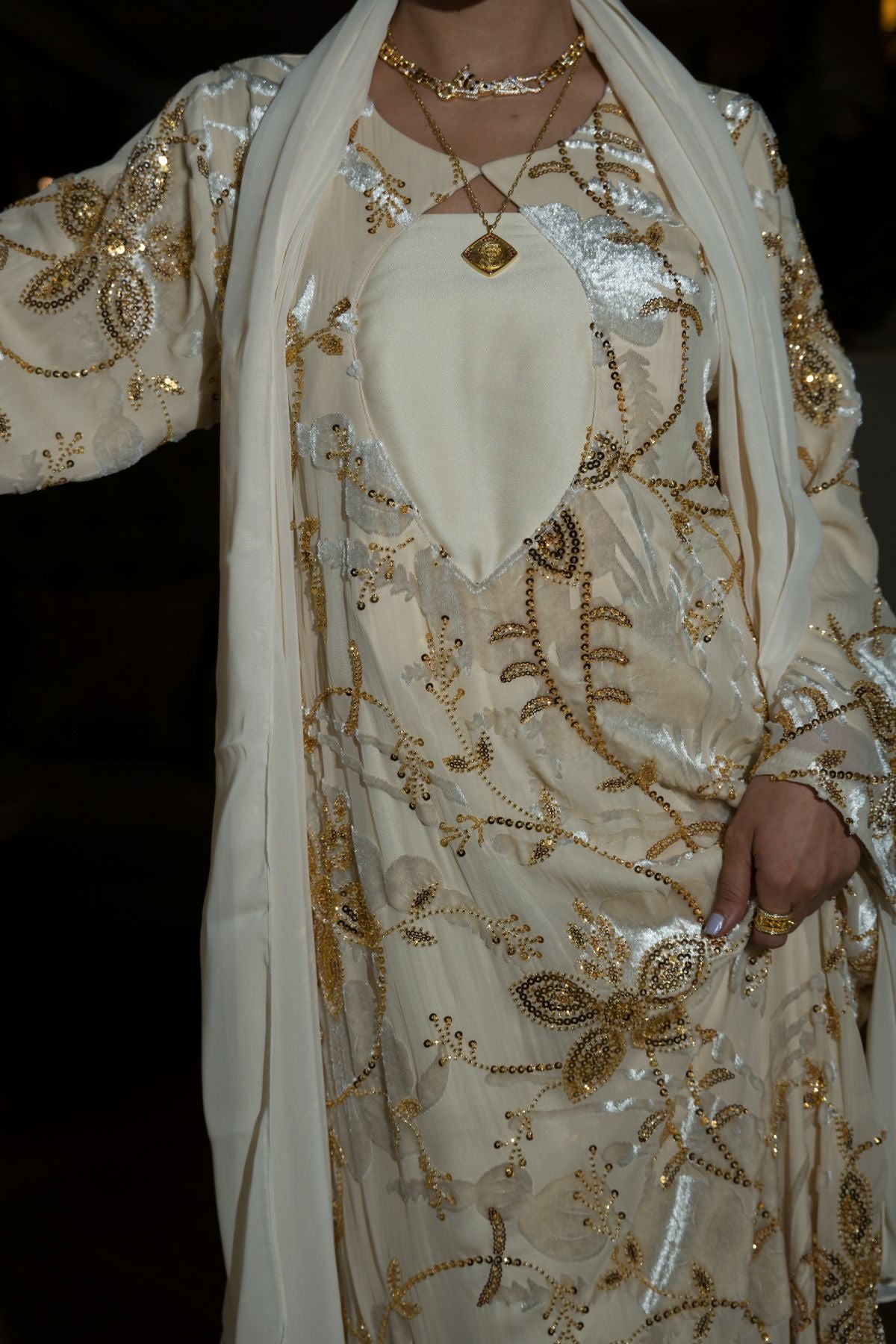 Ivory Heirloom Gold Dress