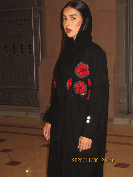 Crimson Bloom Abaya