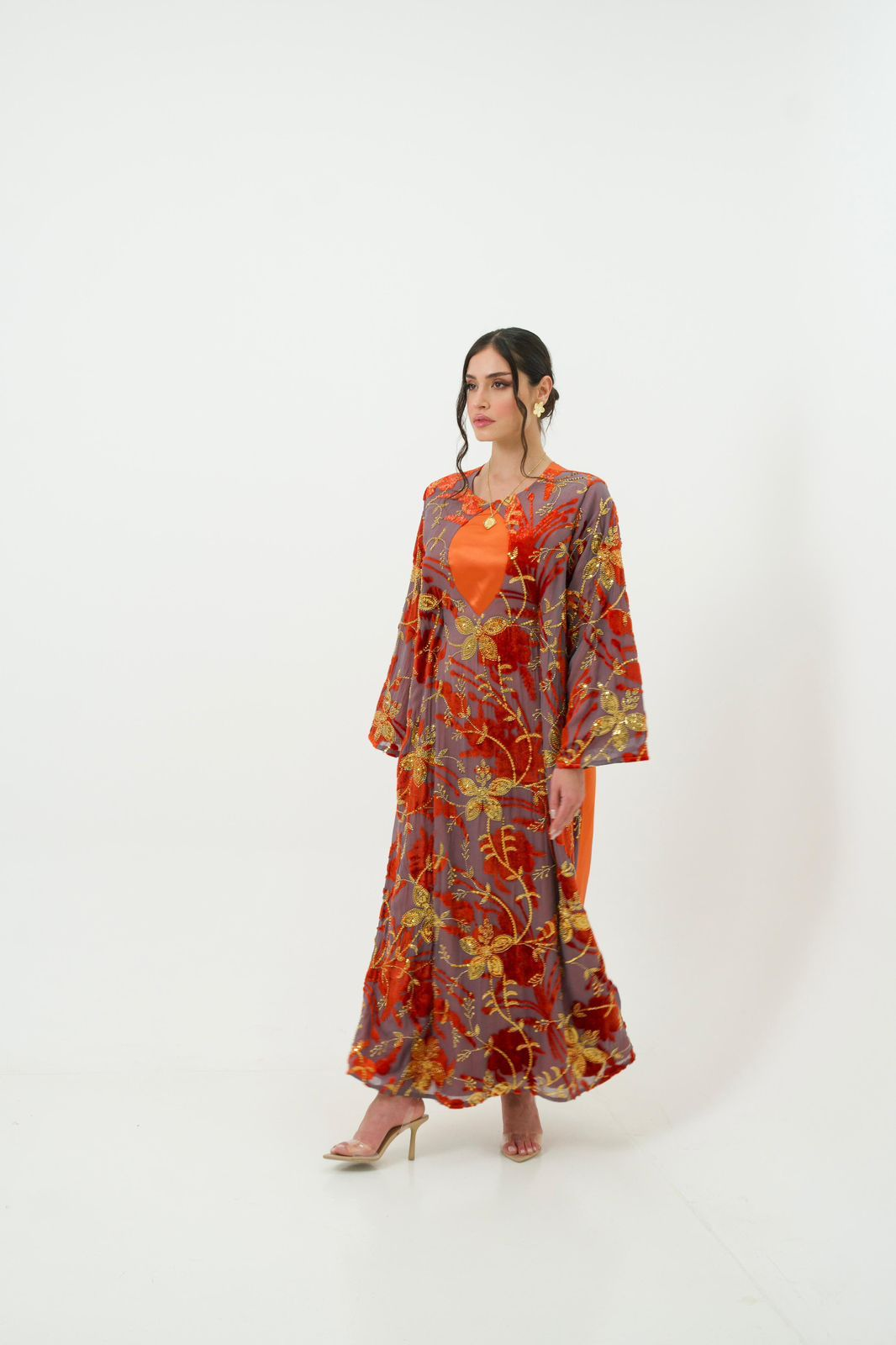 Sunset Ember Floral Dress